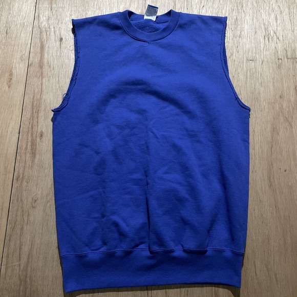 Vintage Champion Sweat Shirt Tank Top Sleeveless Cotton Adults L Made‎ In USA - Picture 1 of 6